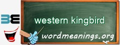 WordMeaning blackboard for western kingbird